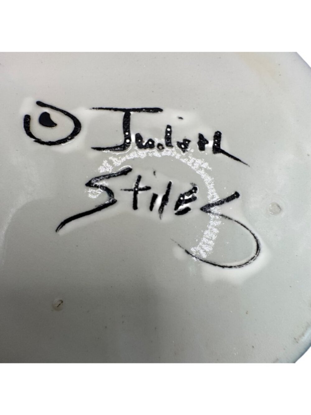 Vintage Judith Stiles Ceramic Jar Trinket Box w Lid Cat & Heart Design 4" Casket - Picture 5 of 9
